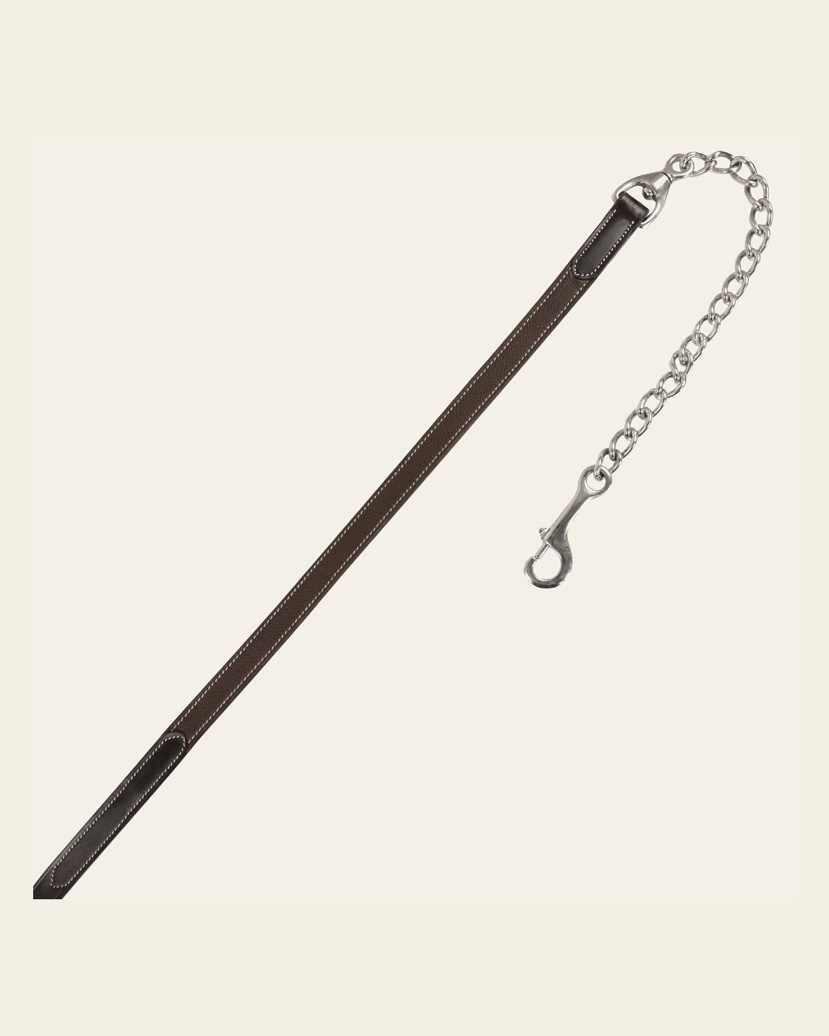 ExionPro Duo-Tone Leather Lead with Chain - Havana on a warm cream background