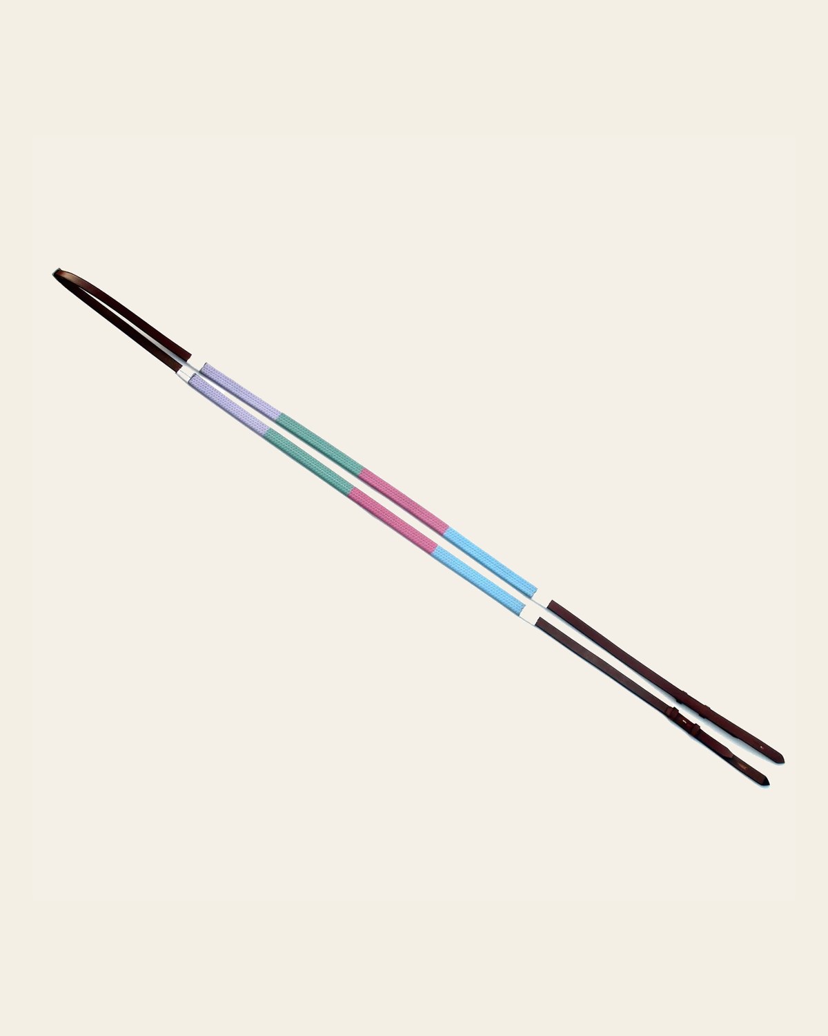 ExionPro Multi-Coloured Training Rubber Reins on a warm cream background