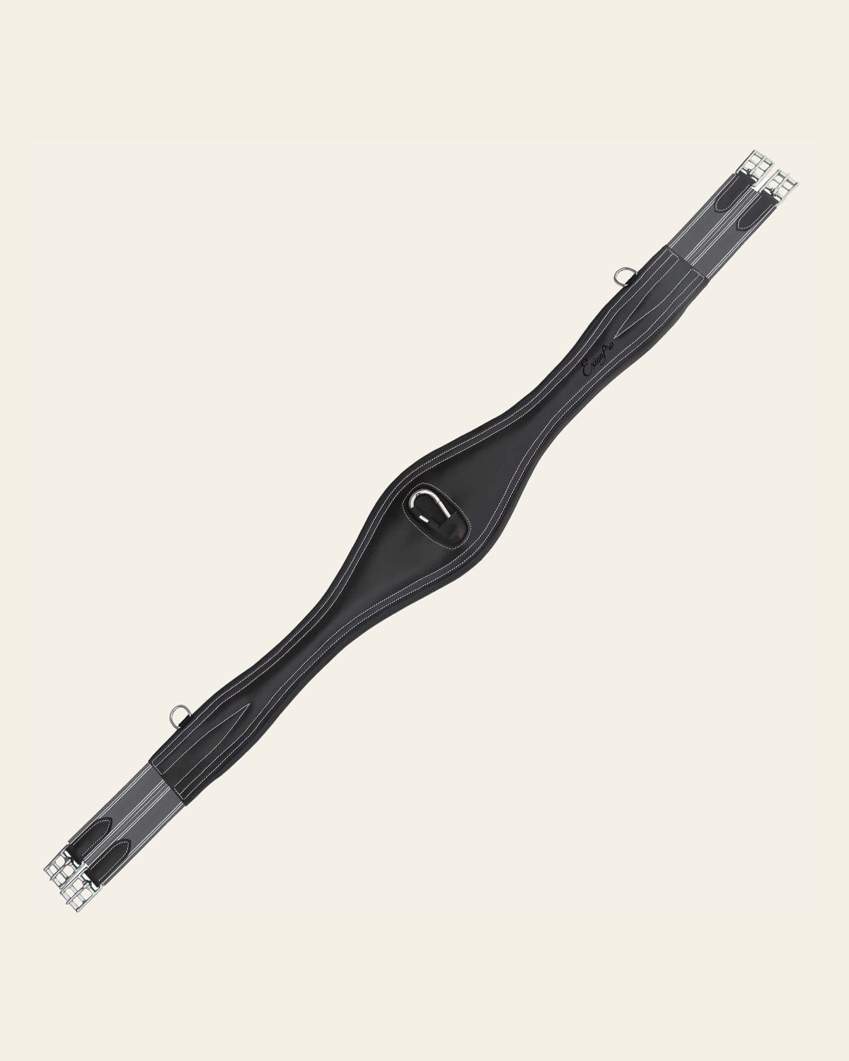ExionPro 'Snap' Girth - Grey Elastic with White Lines on a warm cream background