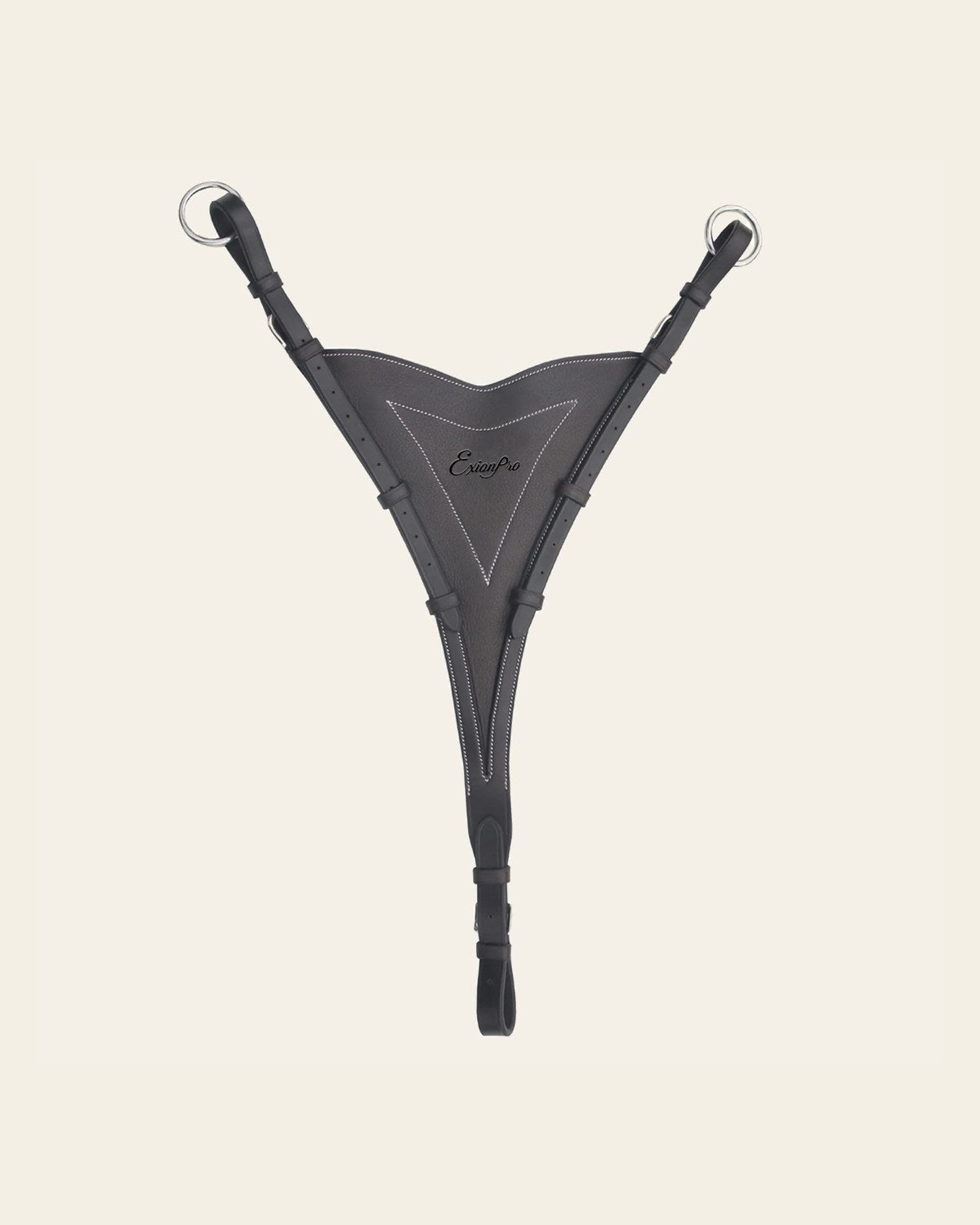 ExionPro Soft Leather Bib Running Martingale Attachment on a warm cream background