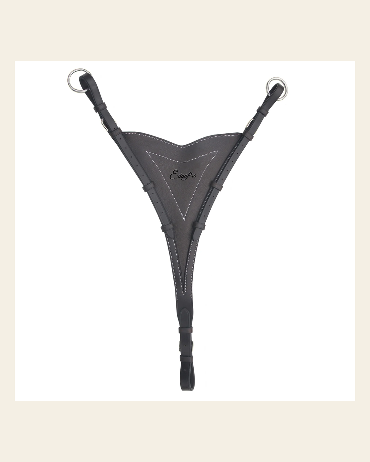 ExionPro Soft Leather Bib Running Martingale Attachment on a warm cream background