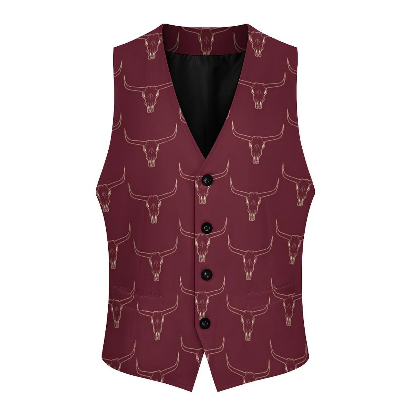 Baha Ranch Burgandy Longhorn Men's Western Vest by Baha Ranch Western Wear - product image 2