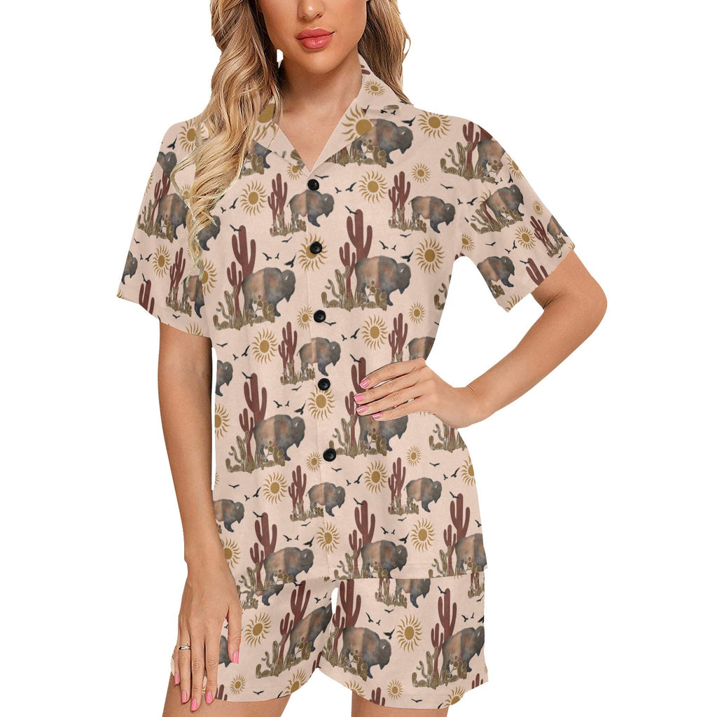 Baha Ranch Desert Bison Women's Western Pajama Set by Baha Ranch Western Wear