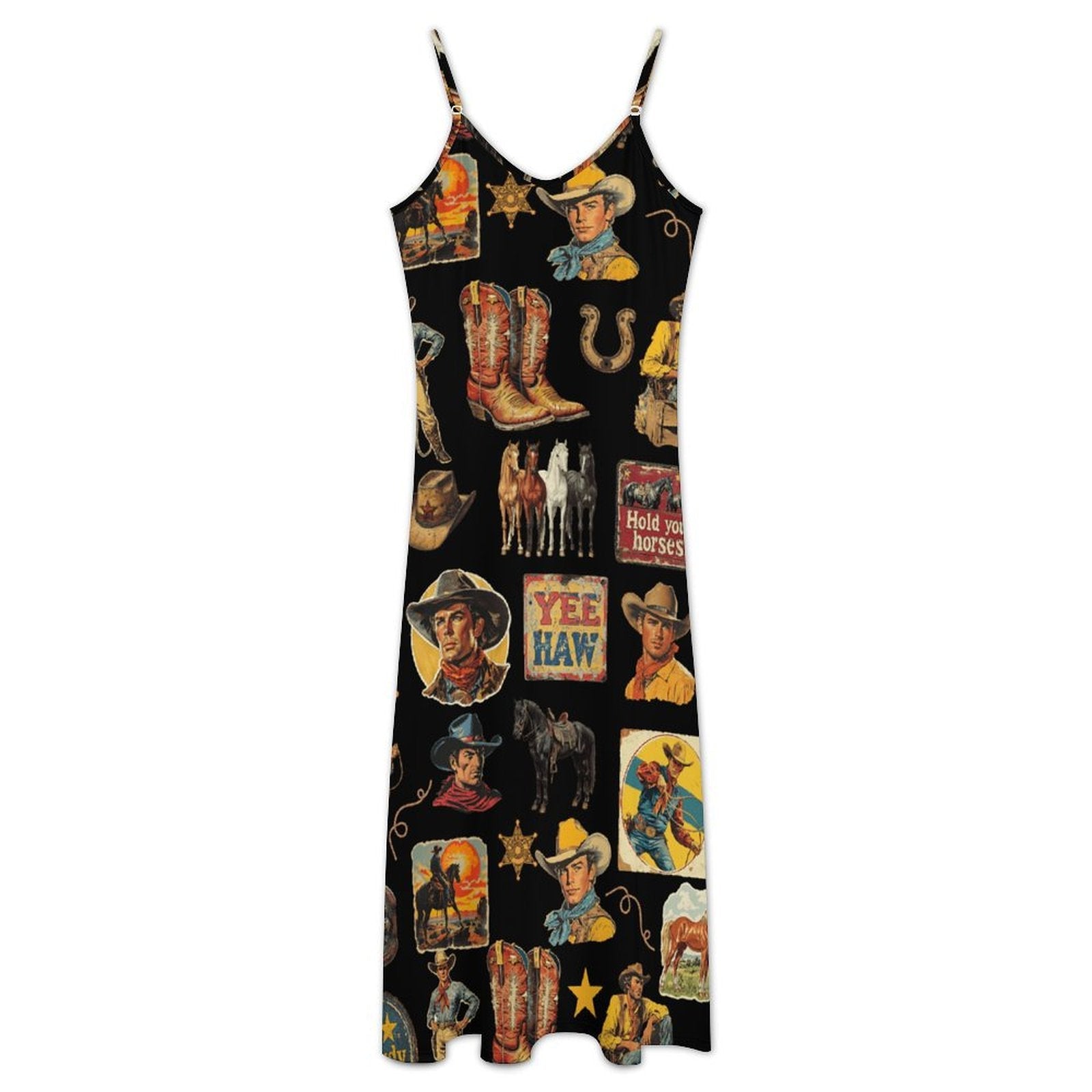 Baha Ranch Vintage Cowboy Collage Western Sun Dress by Baha Ranch Western Wear - product image 3