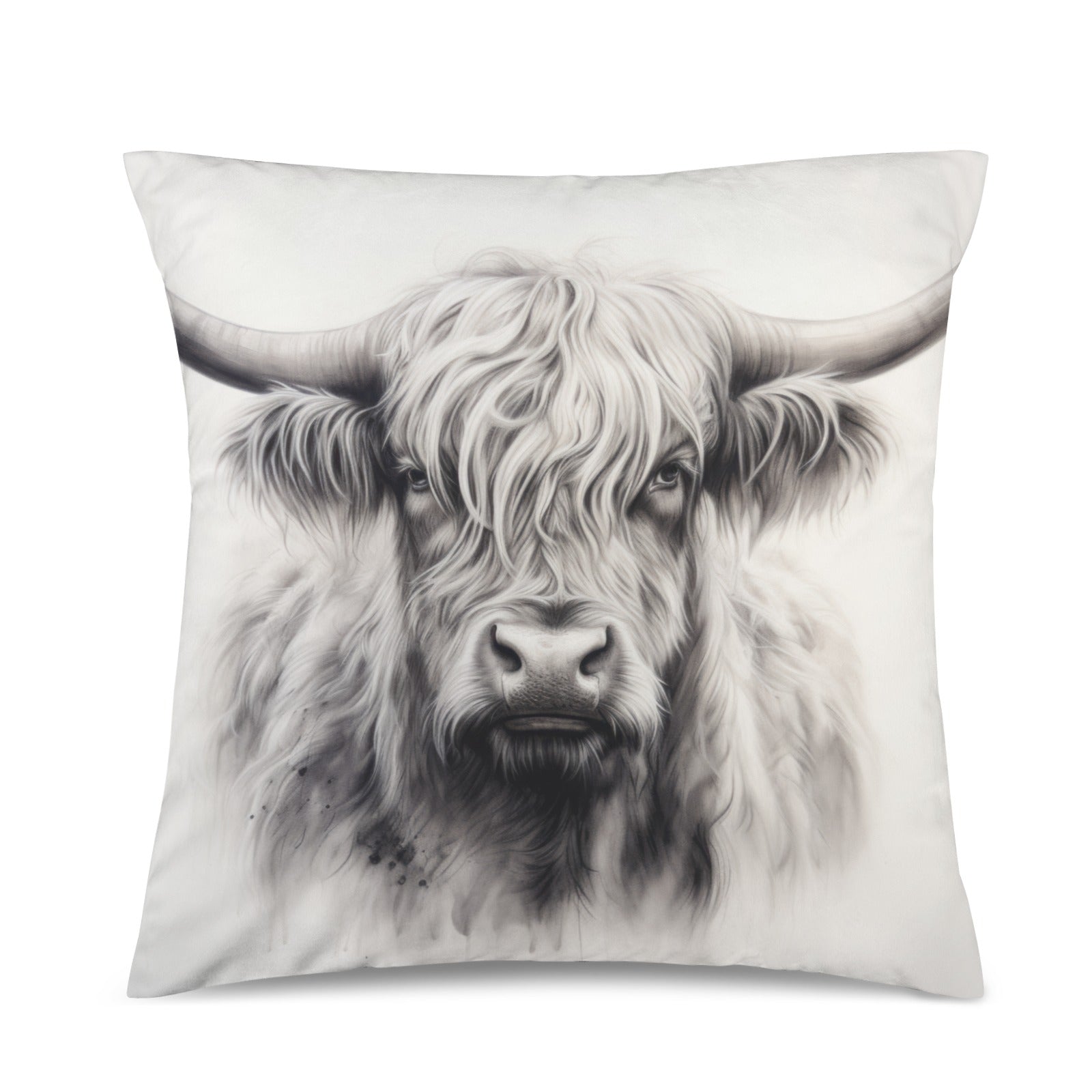 Baha Ranch Black White Highland Velvety Soft Pillow Cover Made in America by Baha Ranch Western Wear - product image 2