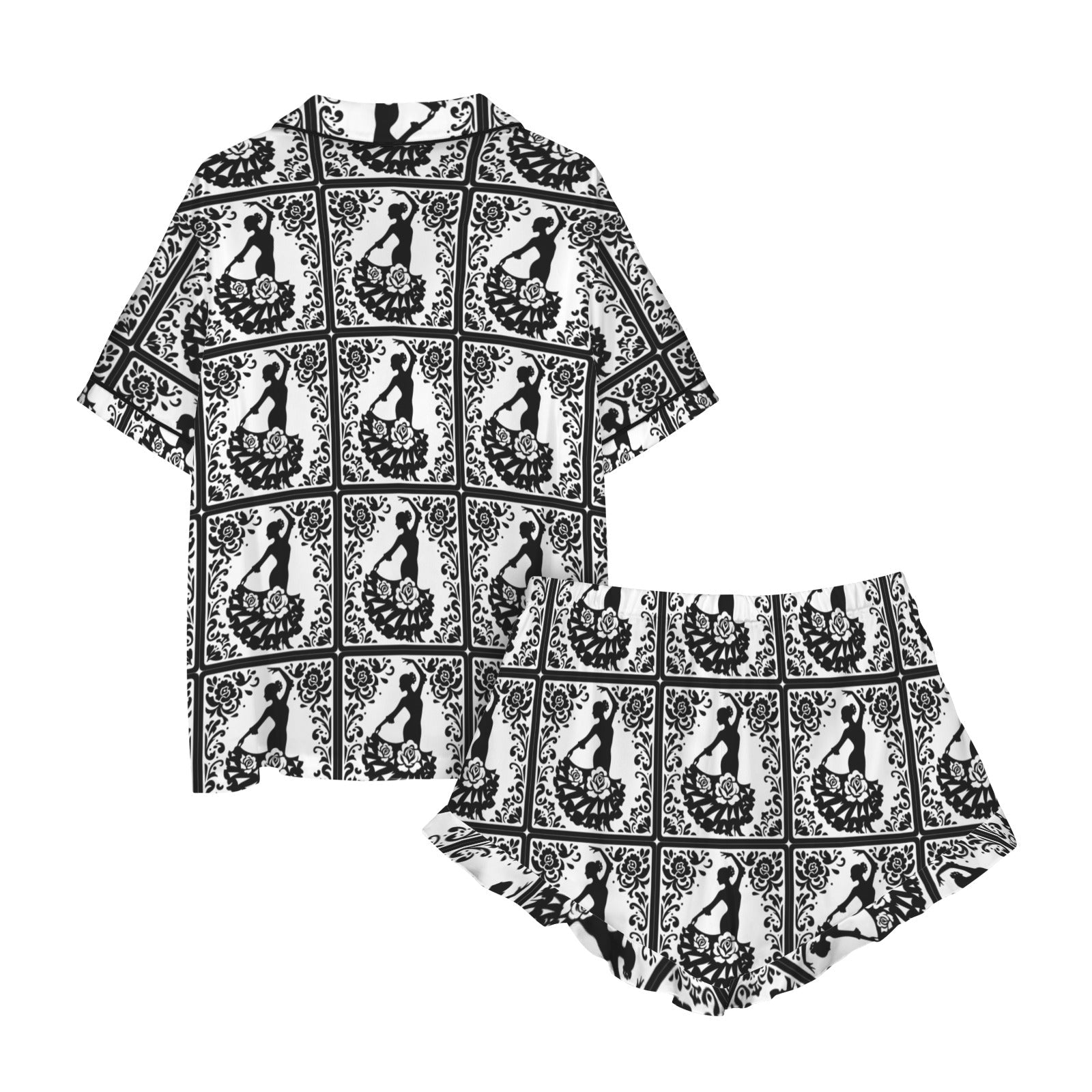 Baha Ranch Colores de Mexico Flamenco Southwestern Satin Pajamas by Baha Ranch Western Wear - product image 5