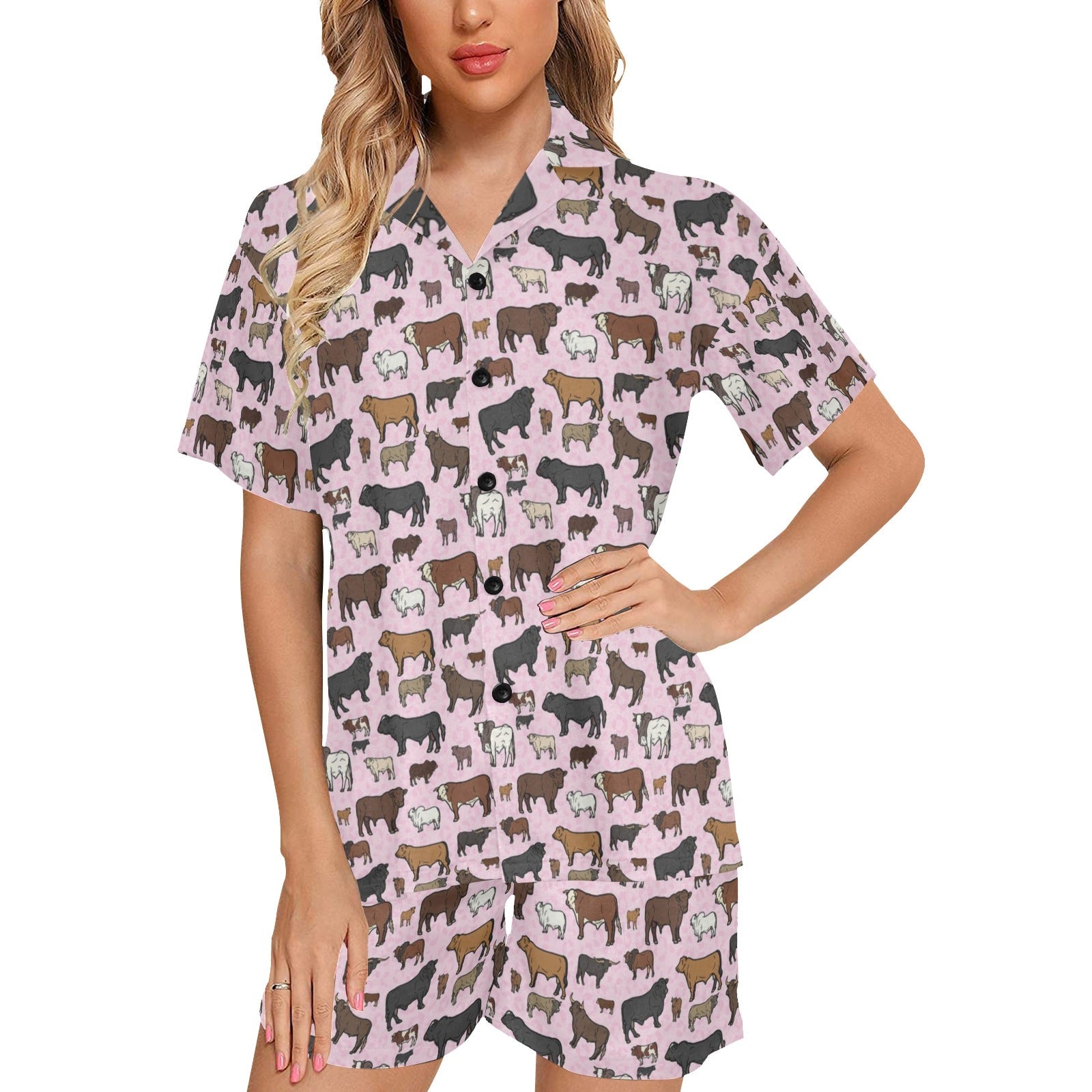 Baha Ranch Pink Cattle Ranch Women's Western Pajama Set by Baha Ranch Western Wear - product image 3