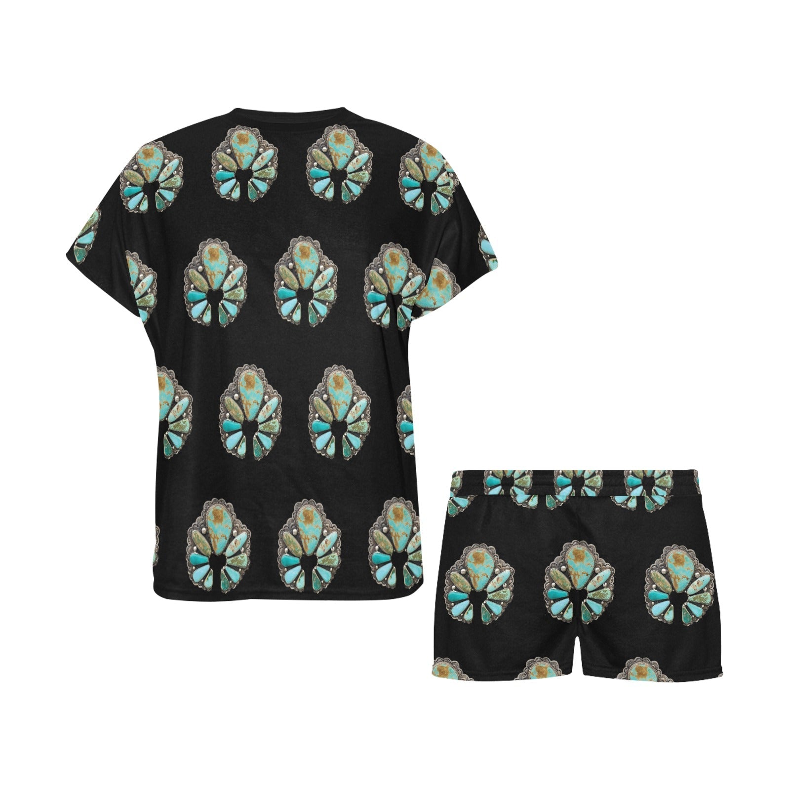 Baha Ranch Turquoise Naja Women's Pajama Short Set by Baha Ranch Western Wear - product image 3