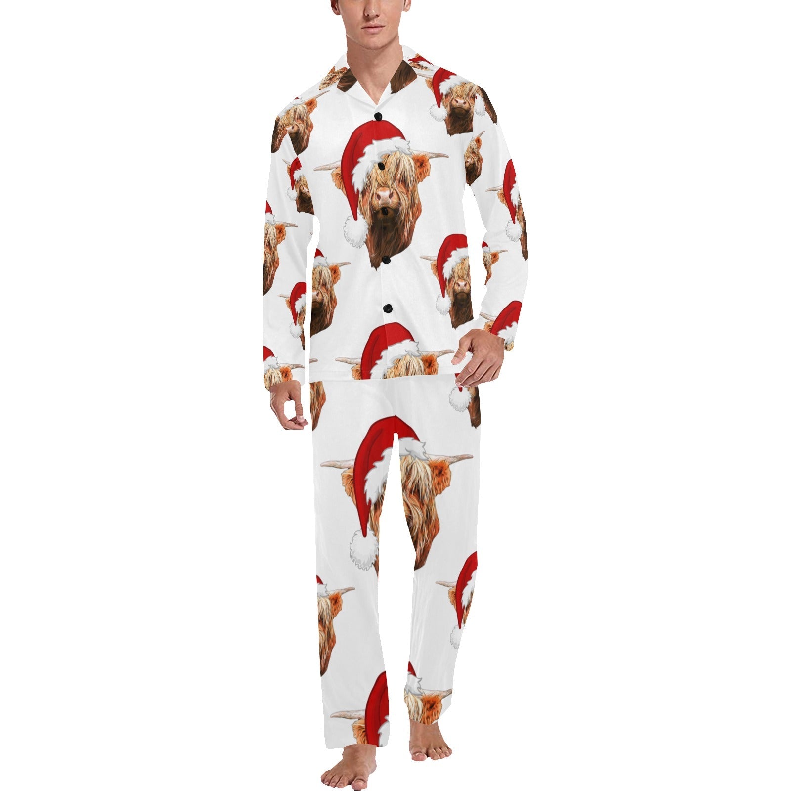Baha Ranch Highland Christmas Cow Men's Western Pajama Set by Baha Ranch Western Wear - product image 2