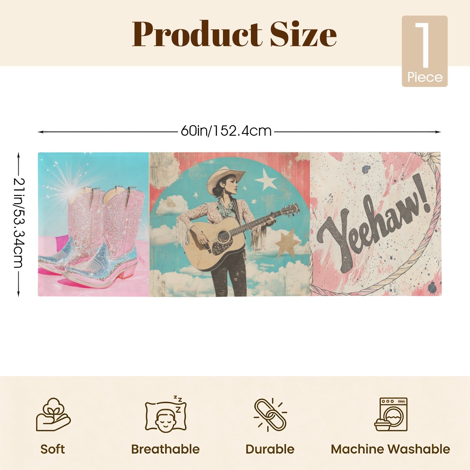 Baha Ranch Yeehaw Cowgirl Body Pillow Cover Made in America by Baha Ranch Western Wear - product image 7