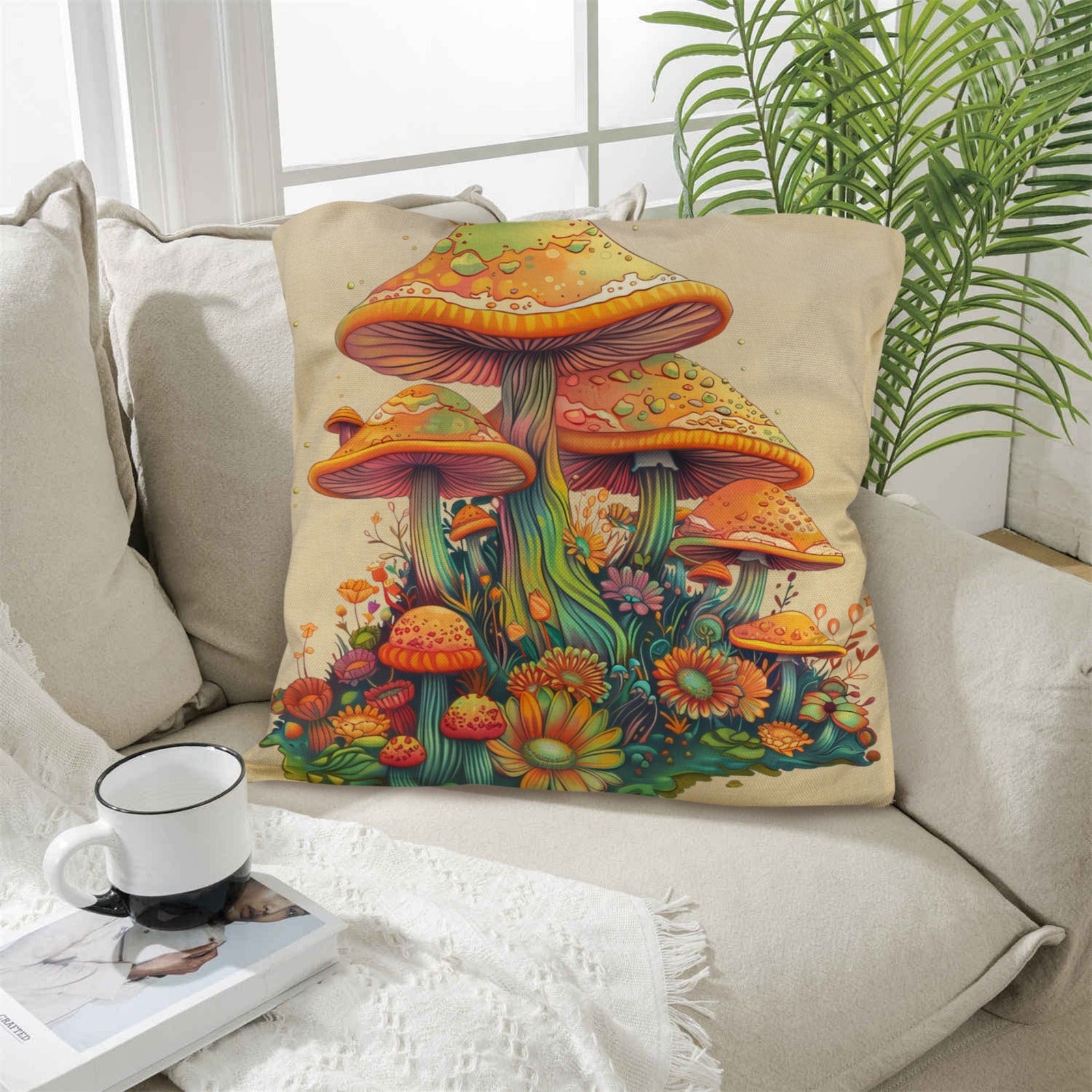 Baha Ranch Retro Mushrooms Pillow Case Made in America by Baha Ranch Western Wear