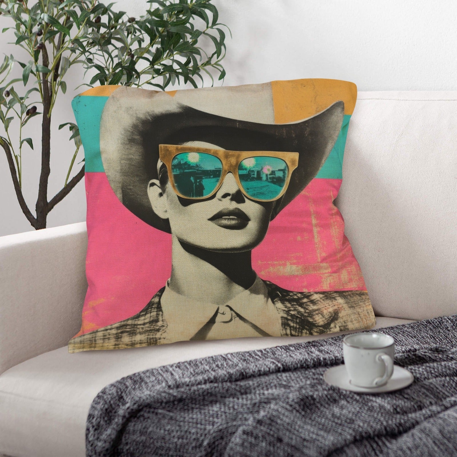 Baha Ranch Retro Pop Western Cool Cowgirl Pillow Case Made in America by Baha Ranch Western Wear