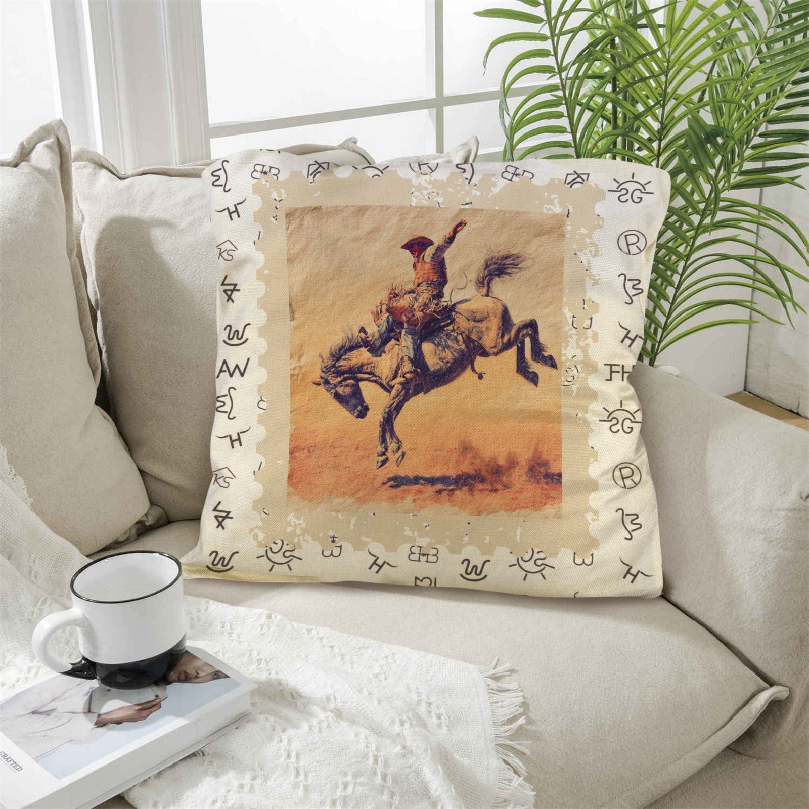 Baha Ranch Vintage Rodeo Stamp Throw Pillow Made in America by Baha Ranch Western Wear - product image 5