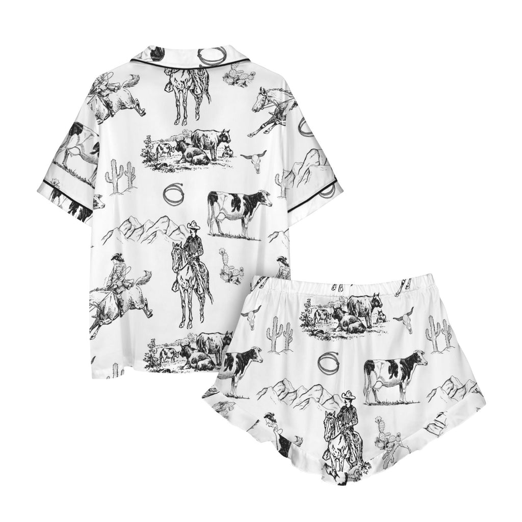 Baha Ranch Ranch Life Western Cowgirl Satin Ruffle Pajama Set by Baha Ranch Western Wear - product image 5