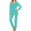 Baha Ranch Turquoise Cattle Brands Women's Western Pajama Set by Baha Ranch Western Wear