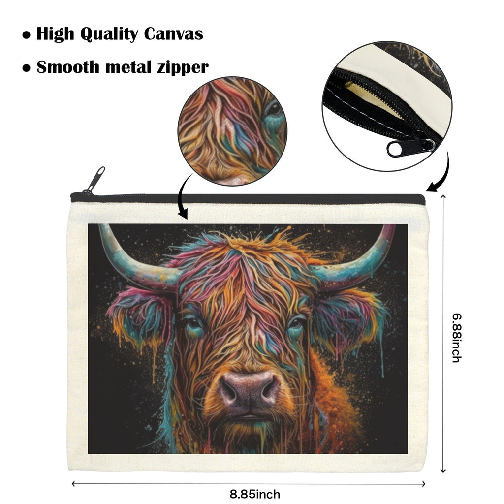 Baha Ranch Painted Highland Cow Cosmetic Bag Pack of 5 Made in America by Baha Ranch Western Wear - product image 3