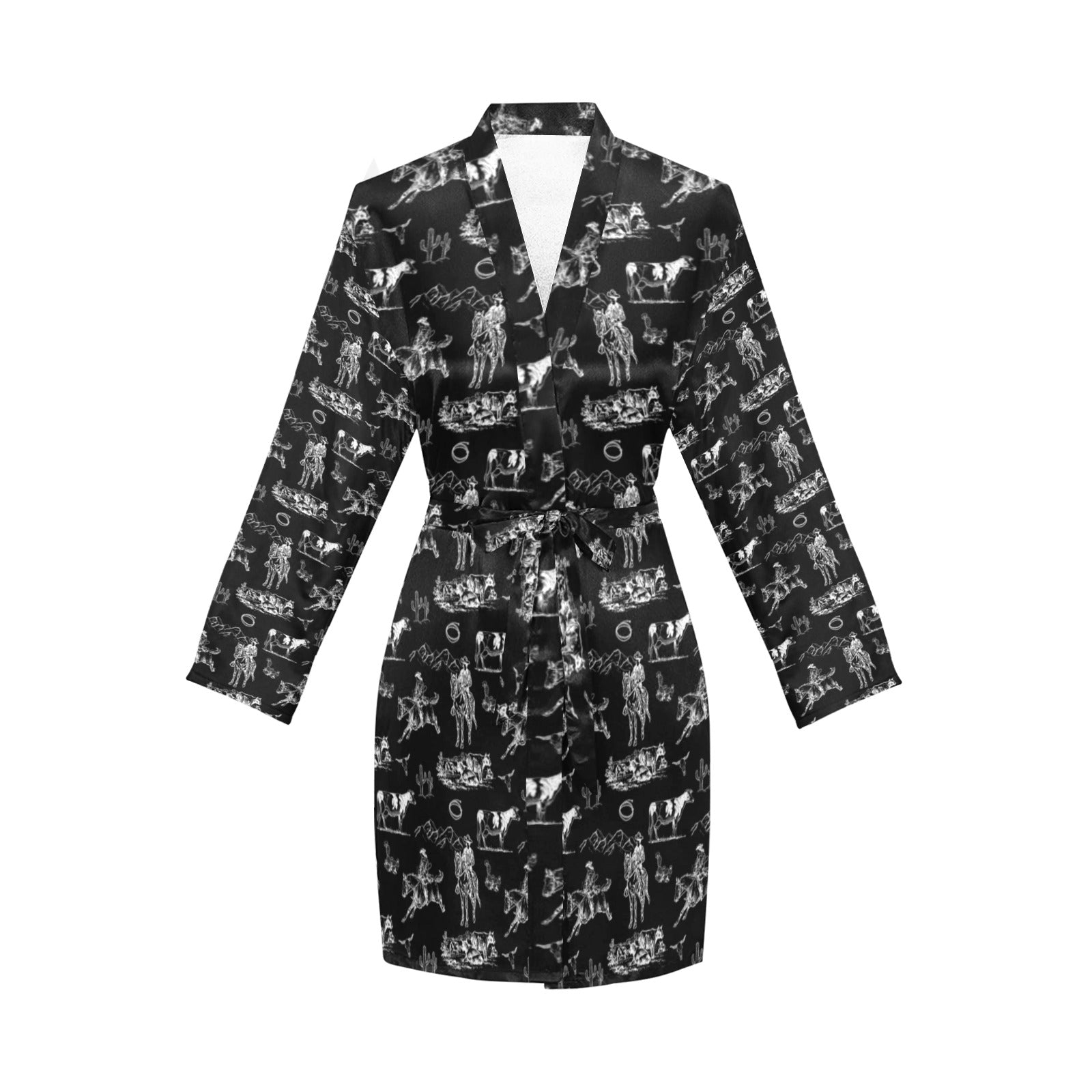 Baha Ranch Ranch Life Women's Belted Satin Feel Dressing Lounge Robe by Baha Ranch Western Wear - product image 3