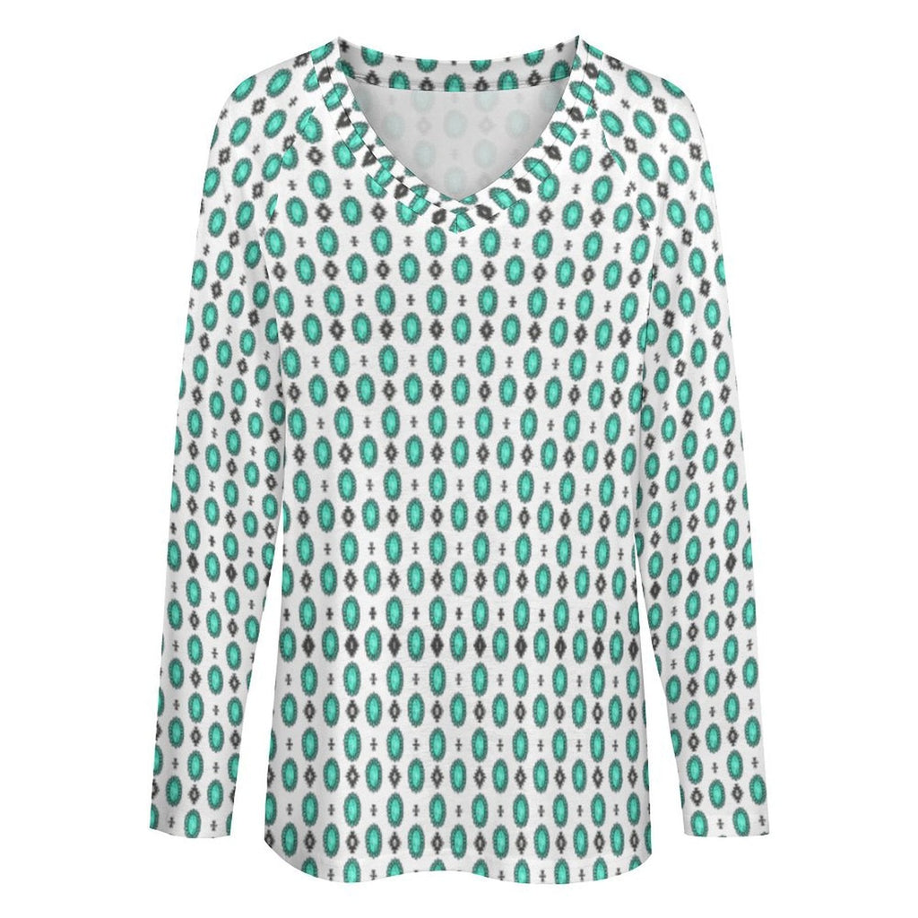 Baha Ranch Turquoise Concho Long Sleeve Top by Baha Ranch Western Wear - product image 2