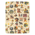 Baha Ranch Vintage Cowboy Collage Ultra-Soft Micro Fleece Blanket 60" x 80" Made in America by Baha Ranch Western Wear -...
