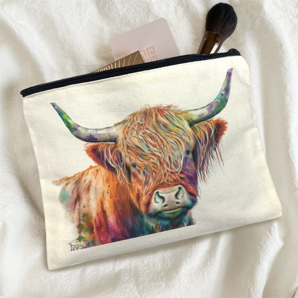 Baha Ranch Watercolor Highland Cosmetic Bag Pack of 5 Made in America by Baha Ranch Western Wear