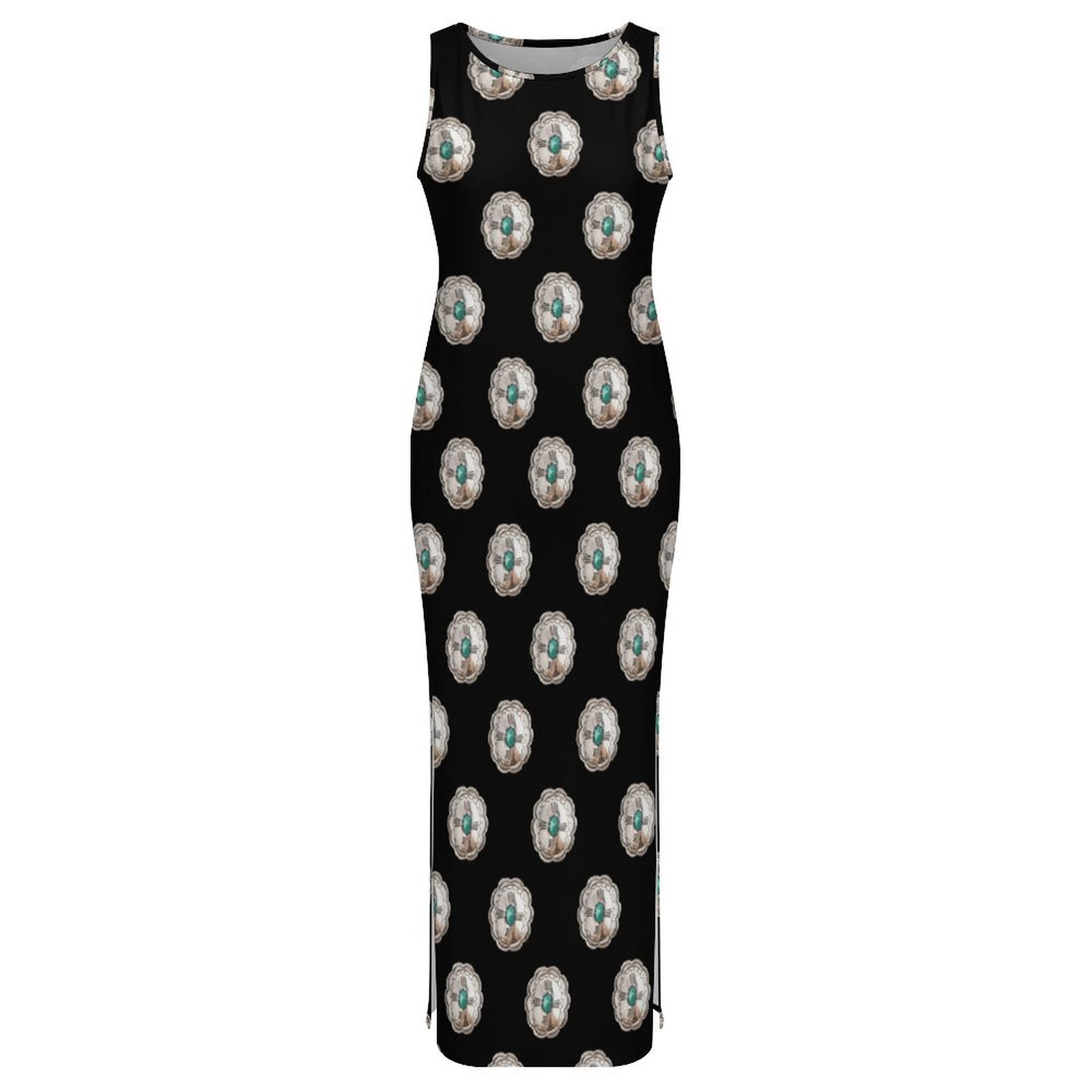 Baha Ranch Silver Concho Slit Maxi Dress by Baha Ranch Western Wear - product image 3