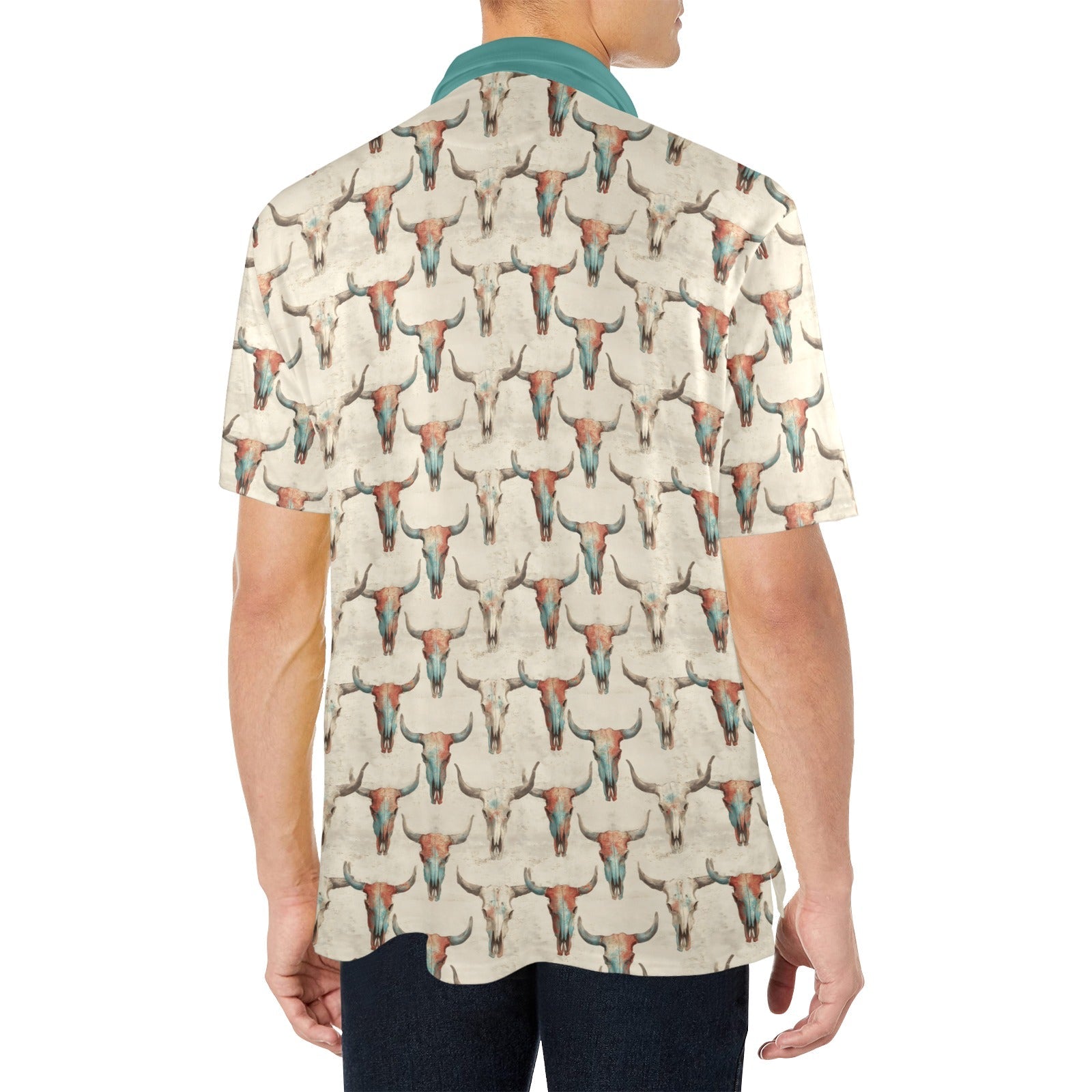 Baha Ranch Colored Skulls Men's Polo Style Shirt by Baha Ranch Western Wear - product image 4