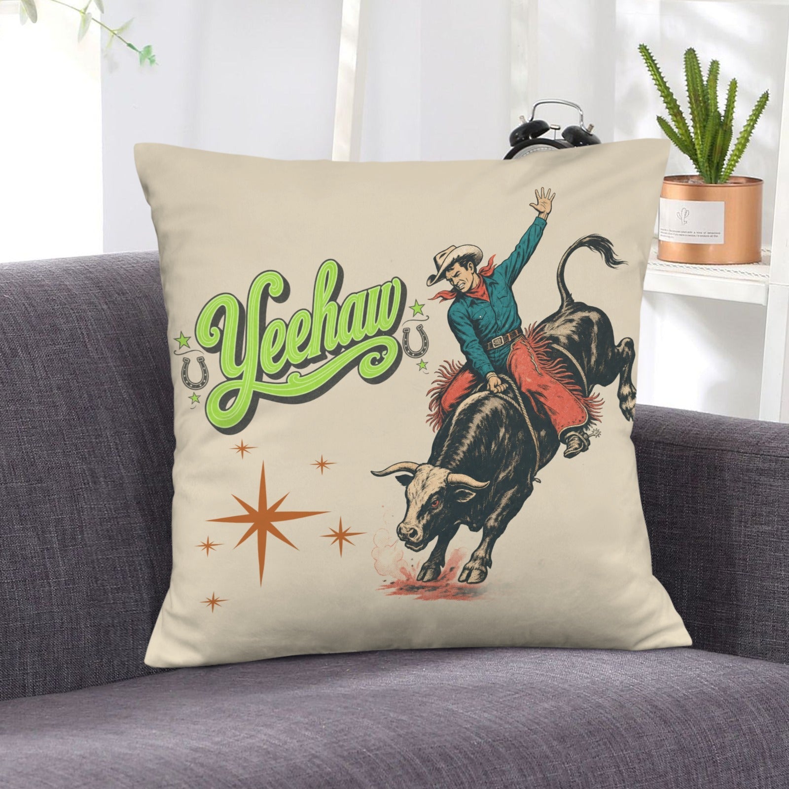 Baha Ranch The Last Roundup Yeehaw Throw Pillow Cover Made in America by Baha Ranch Western Wear - product image 6