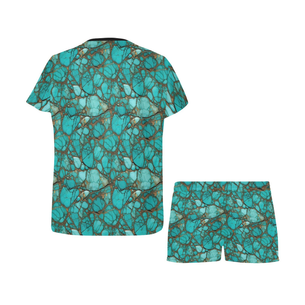 Baha Ranch All Turquoise Women's Top and Shorts Pajama Set by Baha Ranch Western Wear - product image 4
