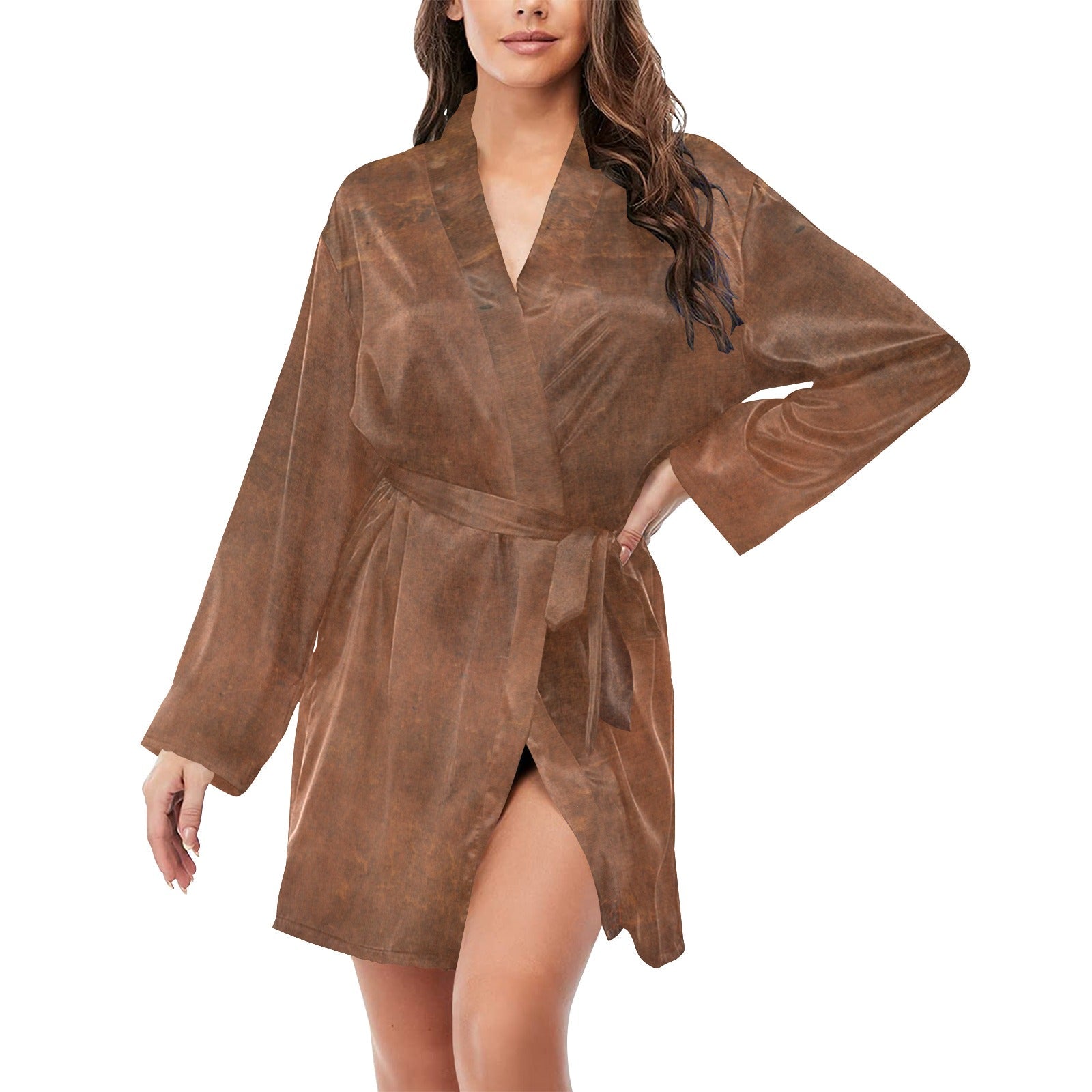Baha Ranch Them Cowboys Western Women's Long Sleeve Belted Satin Feel Dressing Lounge Robe by Baha Ranch Western Wear -...