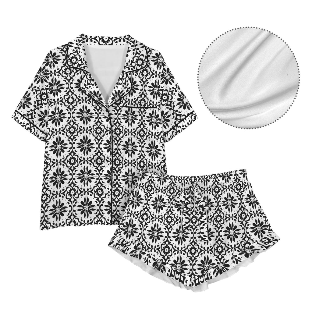 Baha Ranch Talavera Tile Mexican Print Southwest Satin Pajamas by Baha Ranch Western Wear - product image 4
