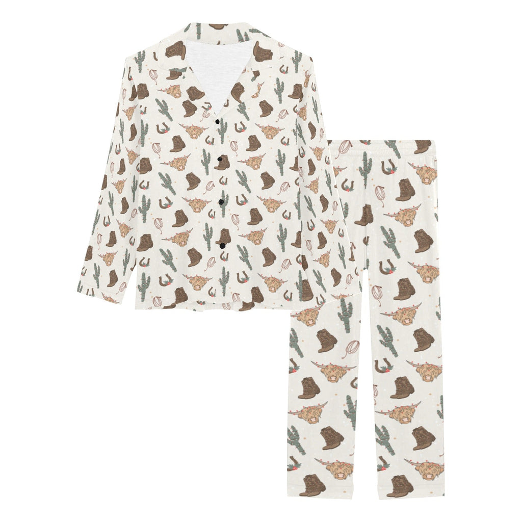 Baha Ranch Howdy Highland Cow Christmas Women's Western Pajama Set by Baha Ranch Western Wear - product image 3