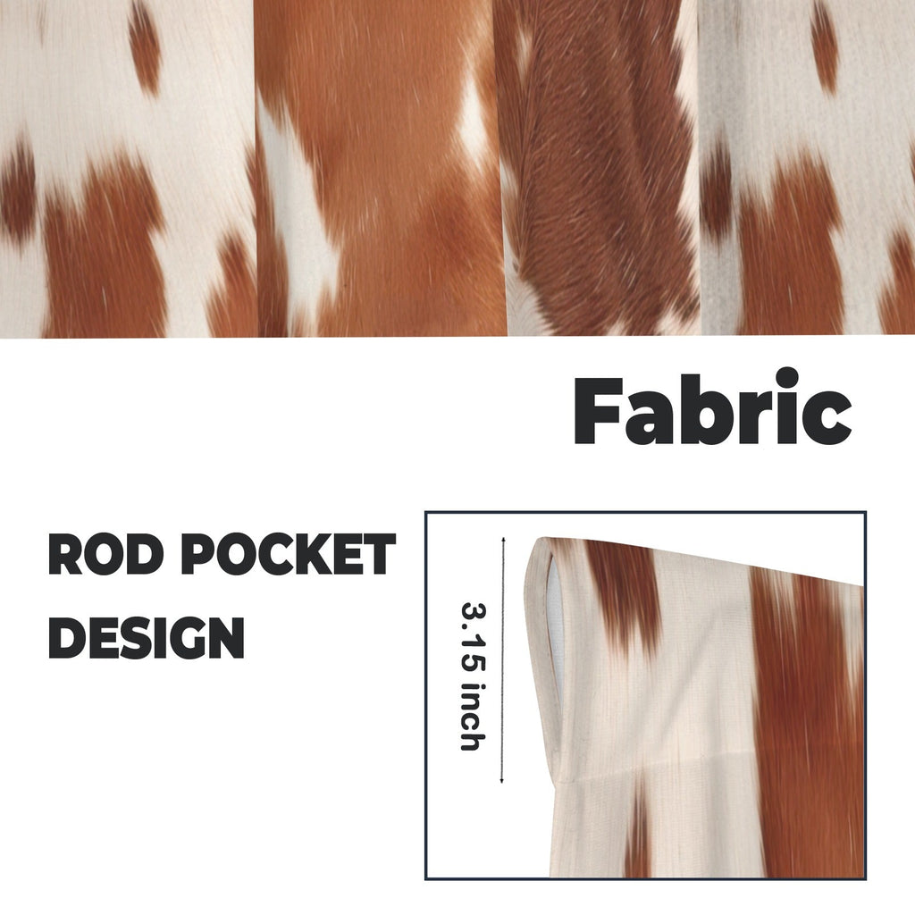 Baha Ranch Cowhide Print Window Curtains 28"x40" (2-Piece) Made in America by Baha Ranch Western Wear - product image 5