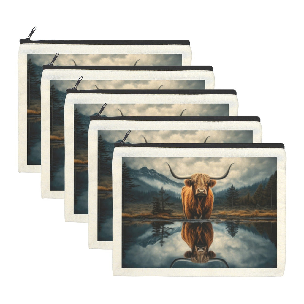 Baha Ranch Reflection Highland Cow Cosmetic Bag Made in America by Baha Ranch Western Wear - product image 2
