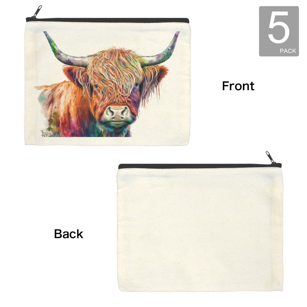 Baha Ranch Watercolor Highland Cosmetic Bag Pack of 5 Made in America by Baha Ranch Western Wear - product image 4