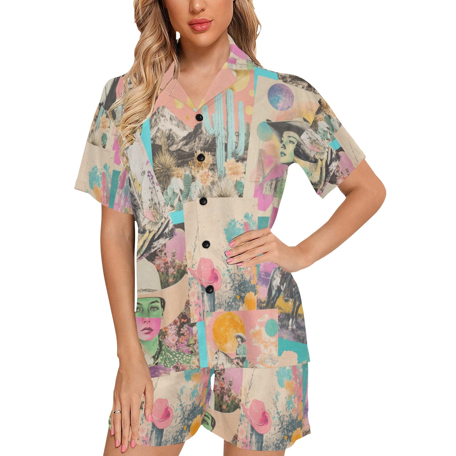 Baha Ranch Retro Pop Western Collage Pajama Set by Baha Ranch Western Wear - product image 4