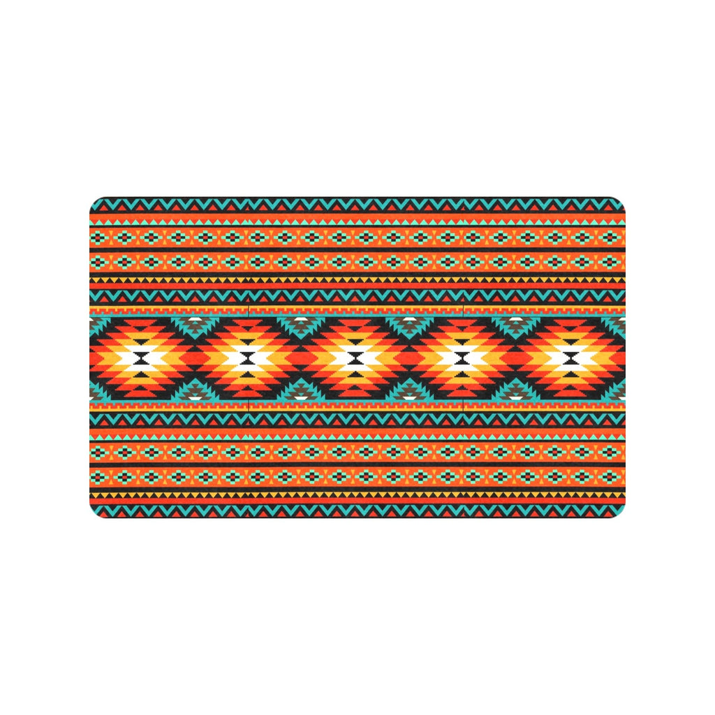Orange Aztec Floor Mat 30" x 18" Made in America by Baha Ranch Western Wear - product image 2
