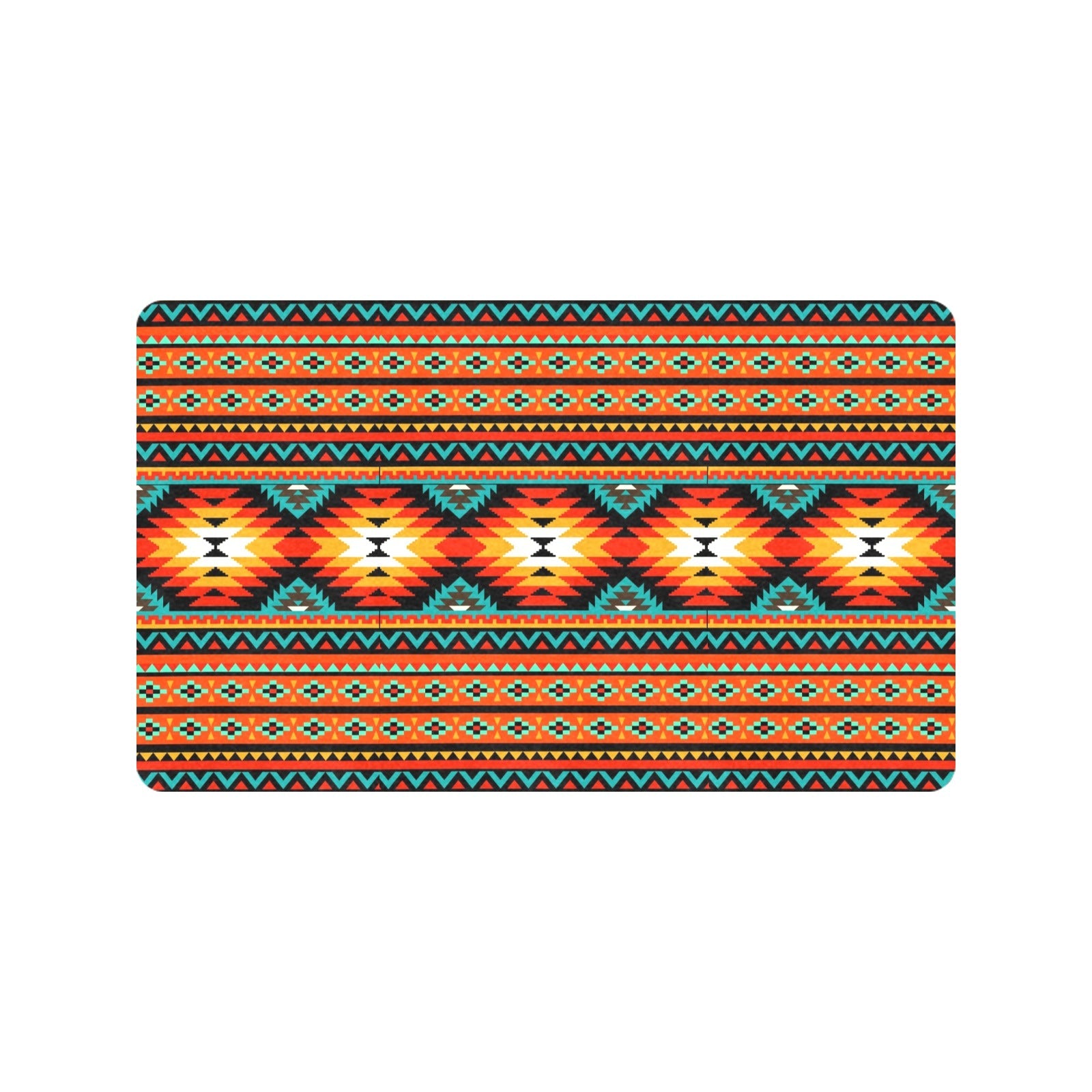 Orange Aztec Floor Mat 30" x 18" Made in America by Baha Ranch Western Wear - product image 2