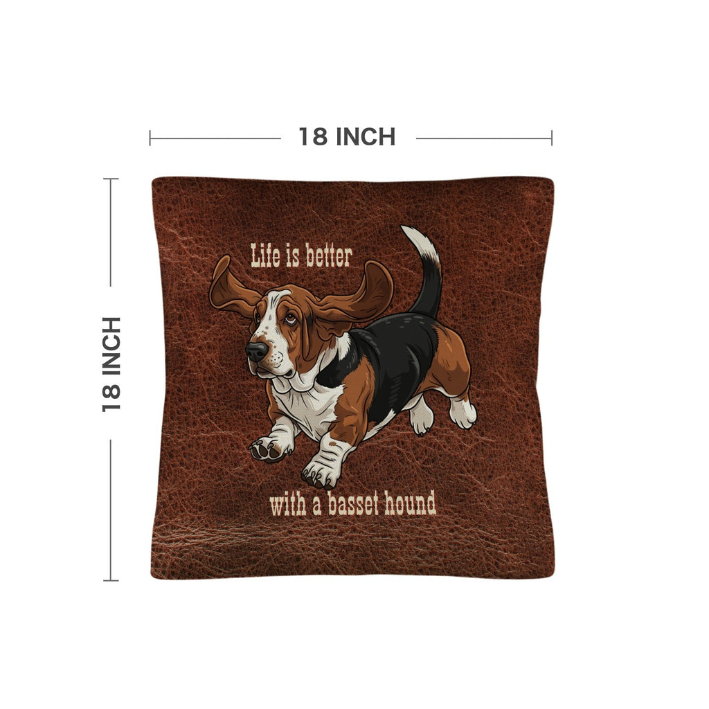 Baha Ranch Basset Hound Life is Better Throw Pillow Case Made in America by Baha Ranch Western Wear - product image 4