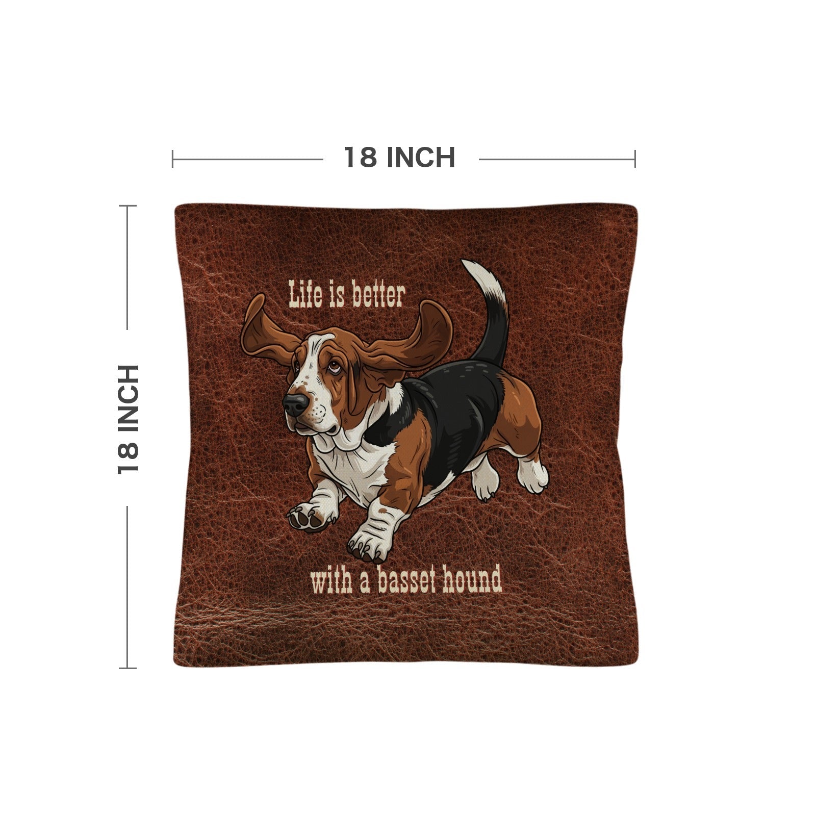 Baha Ranch Basset Hound Life is Better Throw Pillow Case Made in America by Baha Ranch Western Wear - product image 4
