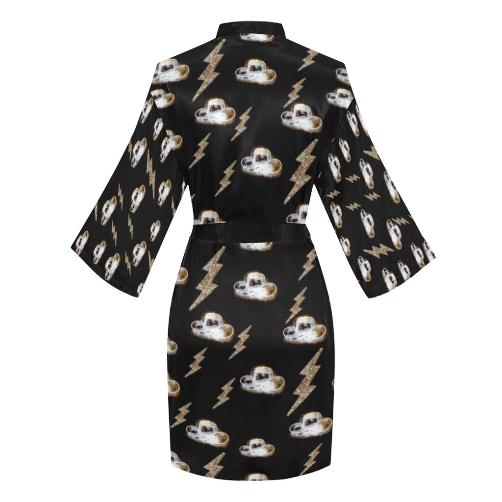 Baha Ranch Cowgirl Hat Lightning Bolt Women's Lounge Kimono Robe by Baha Ranch Western Wear - product image 4