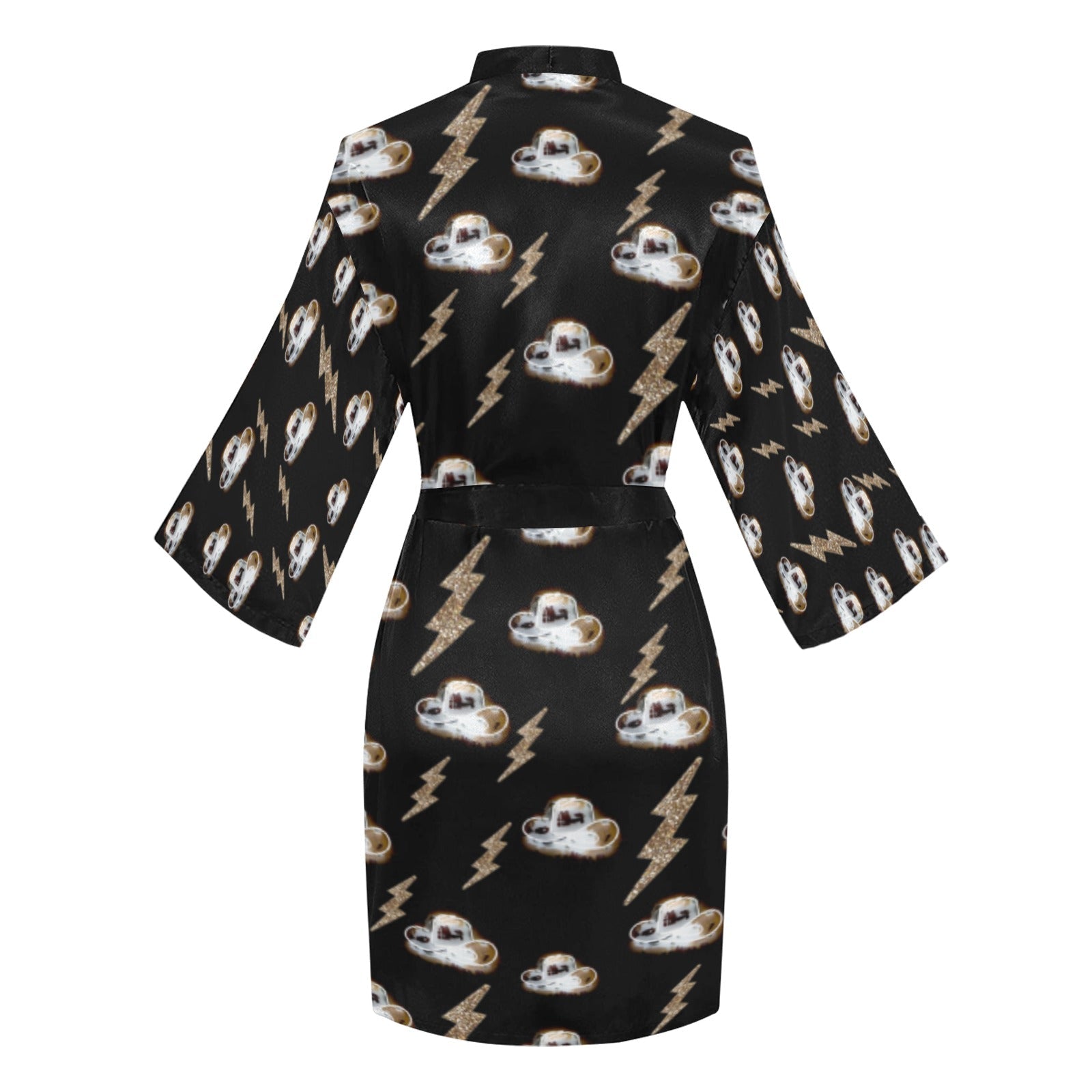 Baha Ranch Cowgirl Hat Lightning Bolt Women's Lounge Kimono Robe by Baha Ranch Western Wear - product image 4
