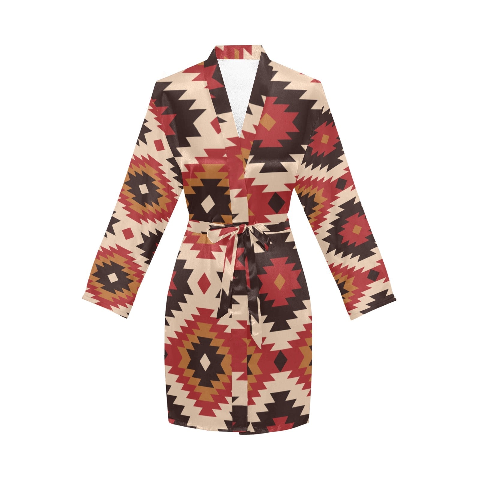 Baha Ranch Colores de Mexico Santa Fe Aztec Women's Belted Satin Feel Dressing Lounge Robe by Baha Ranch Western Wear -...