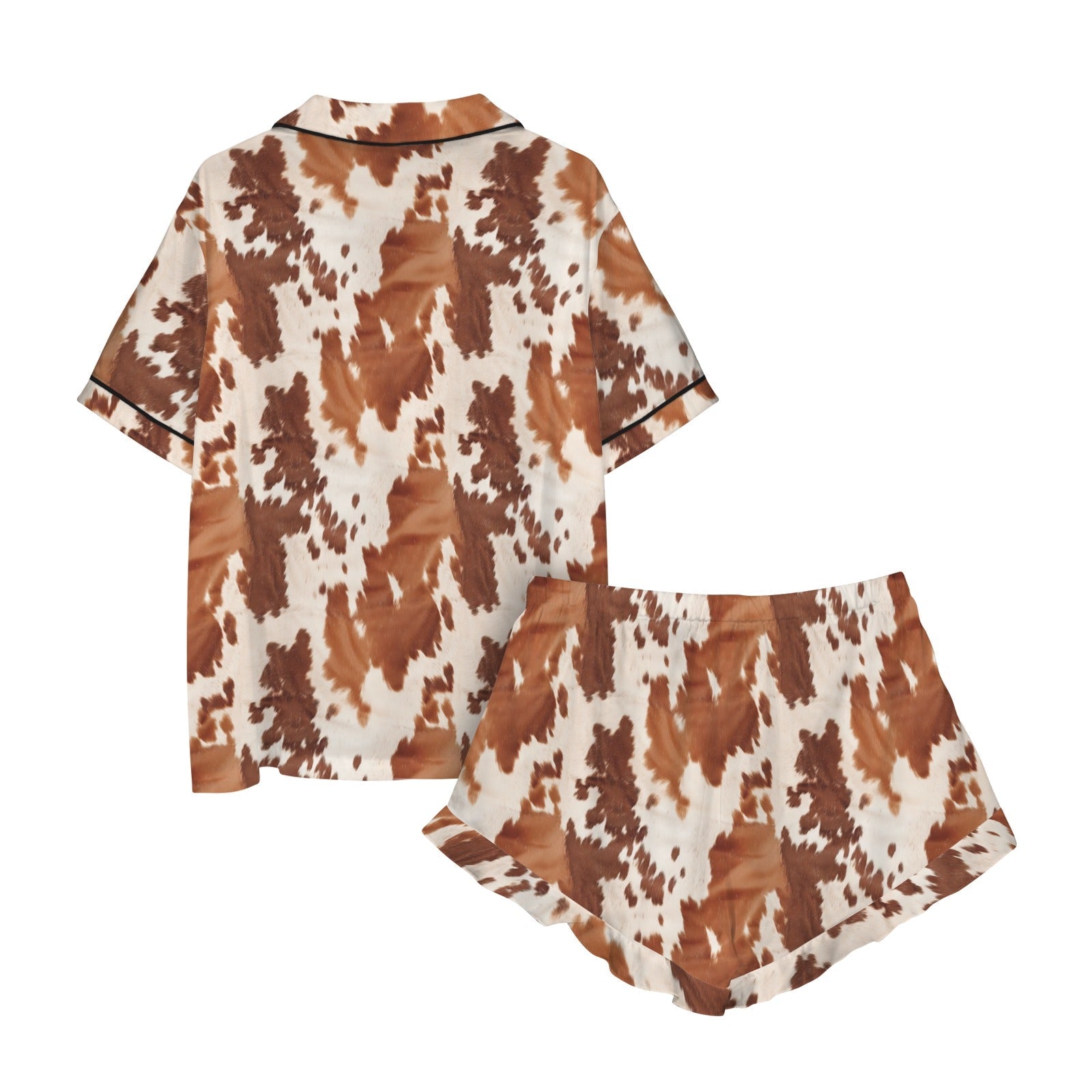 Baha Ranch Cow Hide Print Western Cowgirl Satin Pajama Set by Baha Ranch Western Wear - product image 6