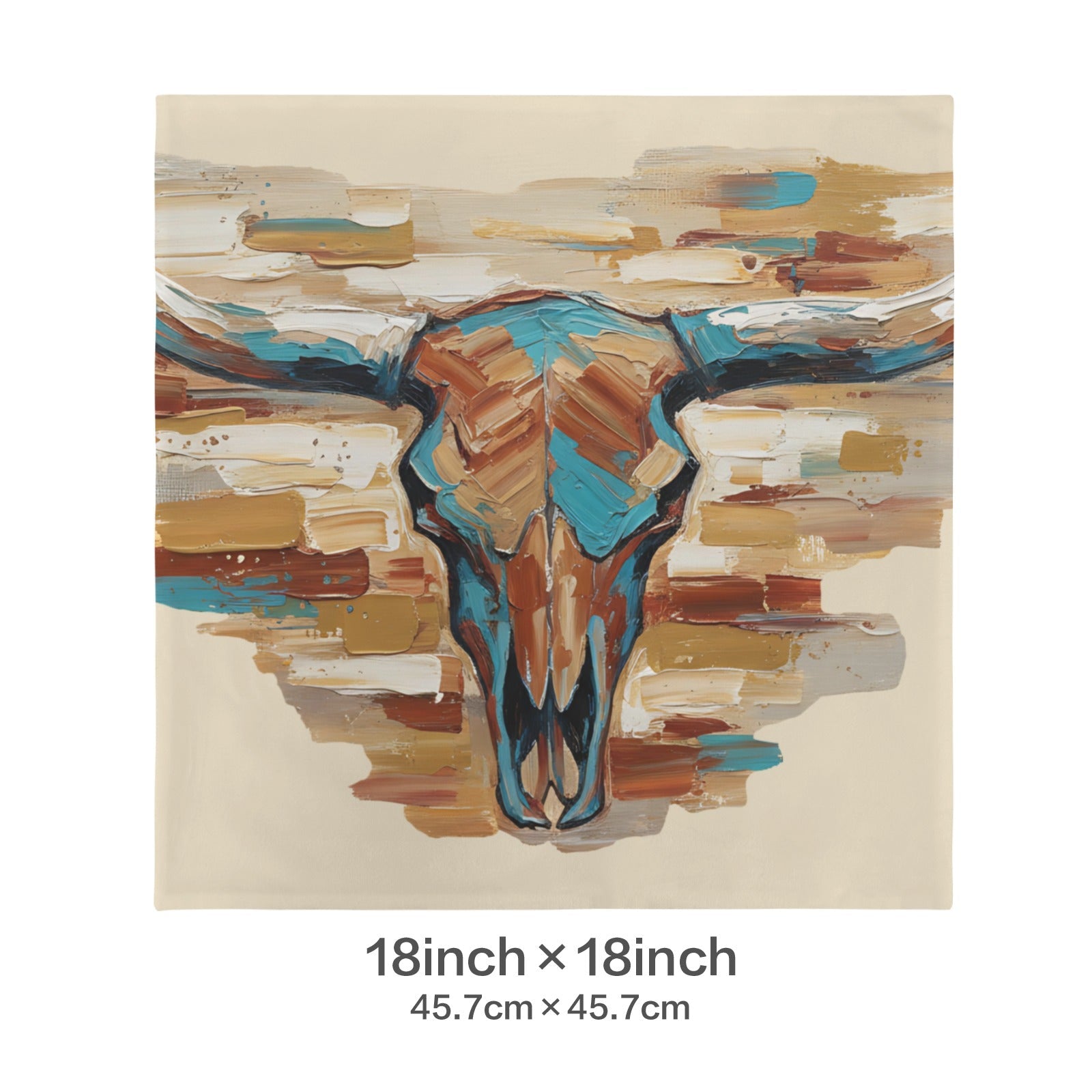 Baha Ranch Painted Tan Longhorn Velvety Soft Pillow Case Made in America by Baha Ranch Western Wear - product image 3