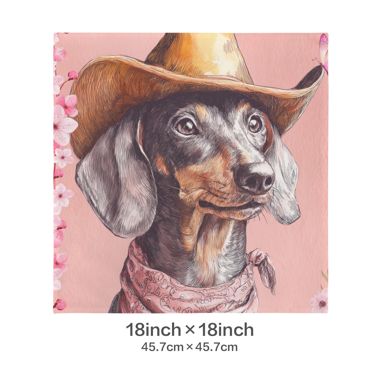 Baha Ranch Cowgirl Dachsund Velvety Soft Throw Pillow Case Made in America by Baha Ranch Western Wear - product image 4