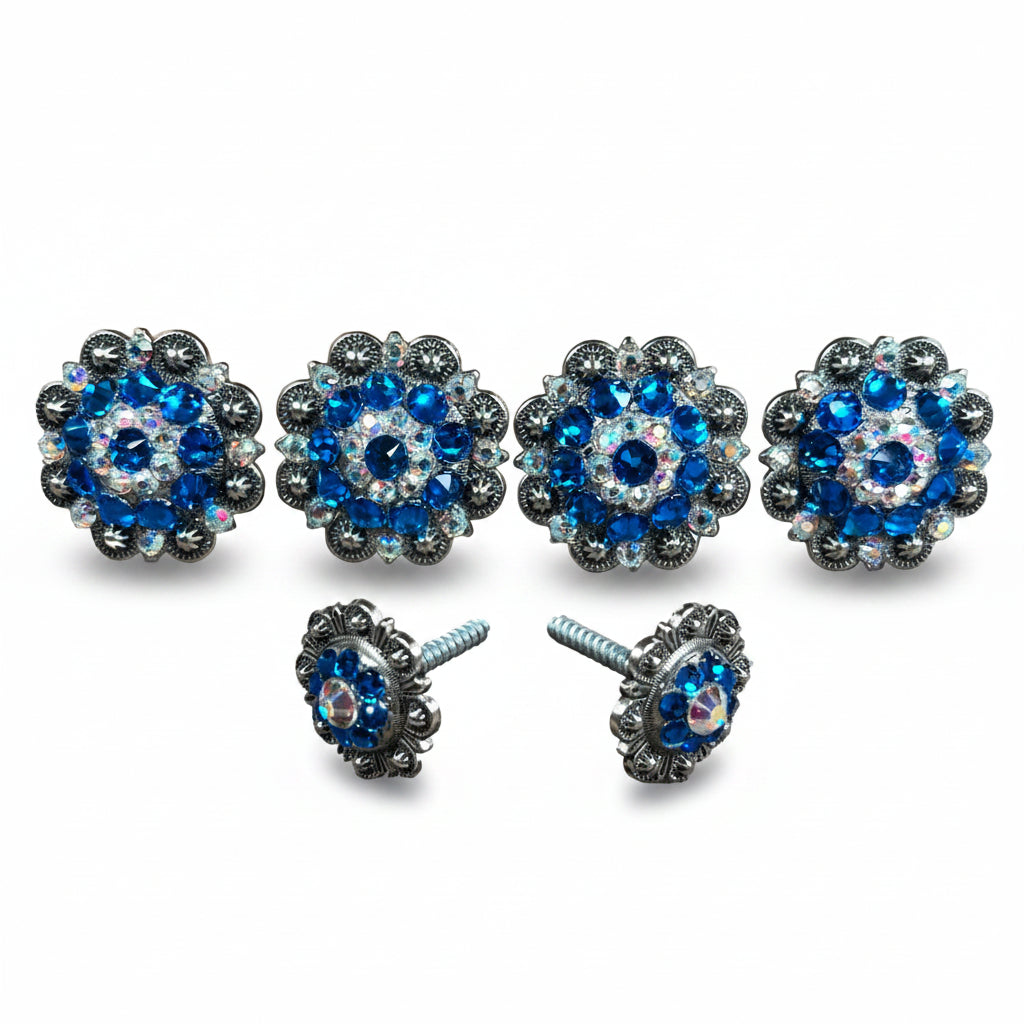 Antique Silver Capri & AB Saddle Conchos — view 2