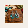 Fashion Turquoise Cluster Teardrop Earrings