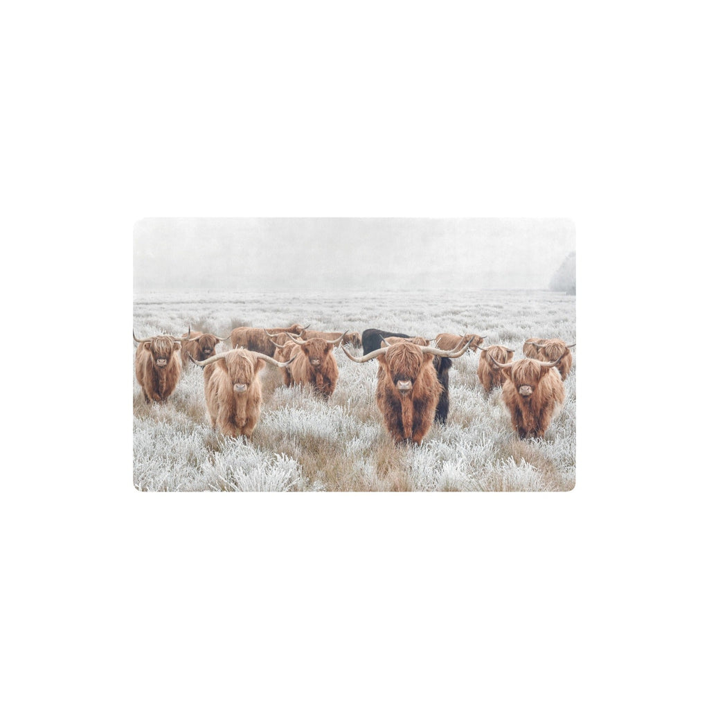 Highland Cow Herd Floor Mat Kitchen Mat 32"x20" Made in America by Baha Ranch Western Wear