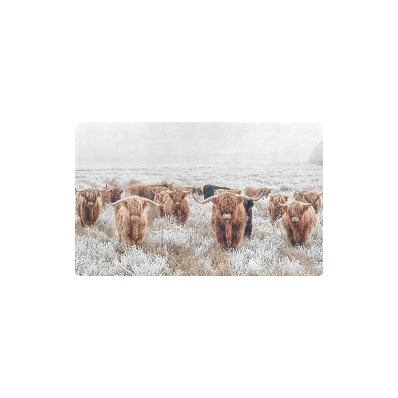 Highland Cow Herd Floor Mat Kitchen Mat 32"x20" Made in America by Baha Ranch Western Wear