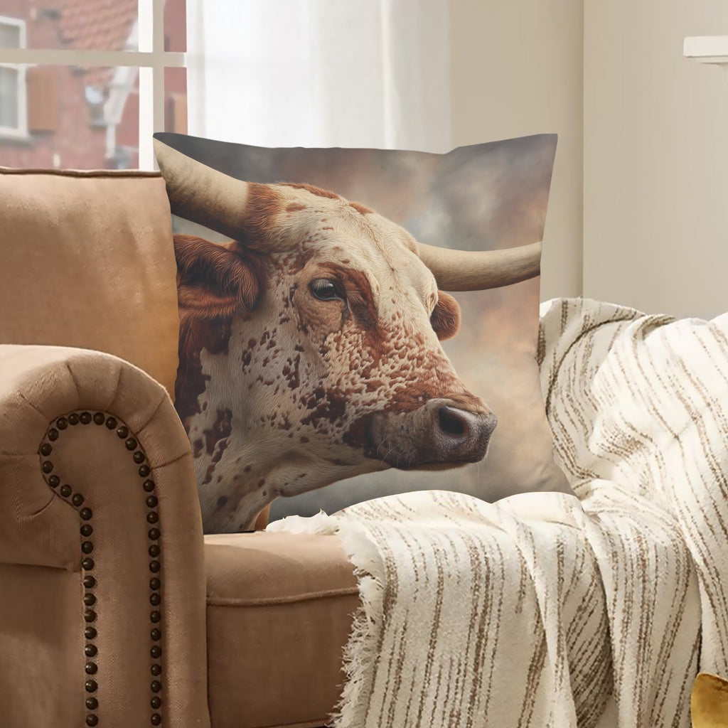 Baha Ranch Western Ranch Bull Velvety Soft Pillow Cover Made in America by Baha Ranch Western Wear